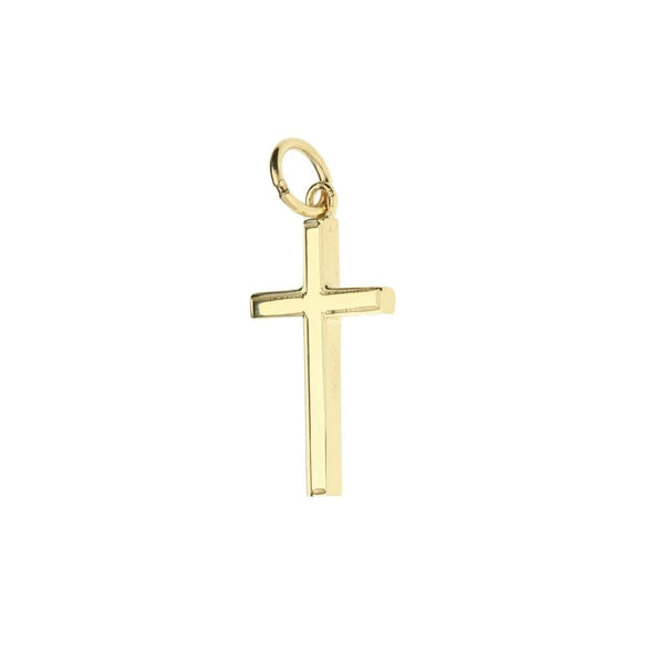 Small 9ct Yellow Gold Framed Edge Cross - 1.3g