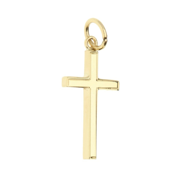 Small 9ct Yellow Gold Framed Edge Cross - 1.3g