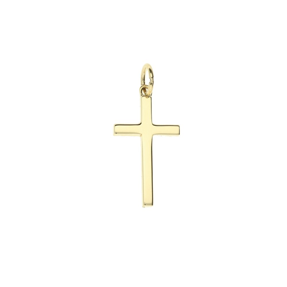 Small 9ct Yellow Gold Patterned Cross - 1.3g