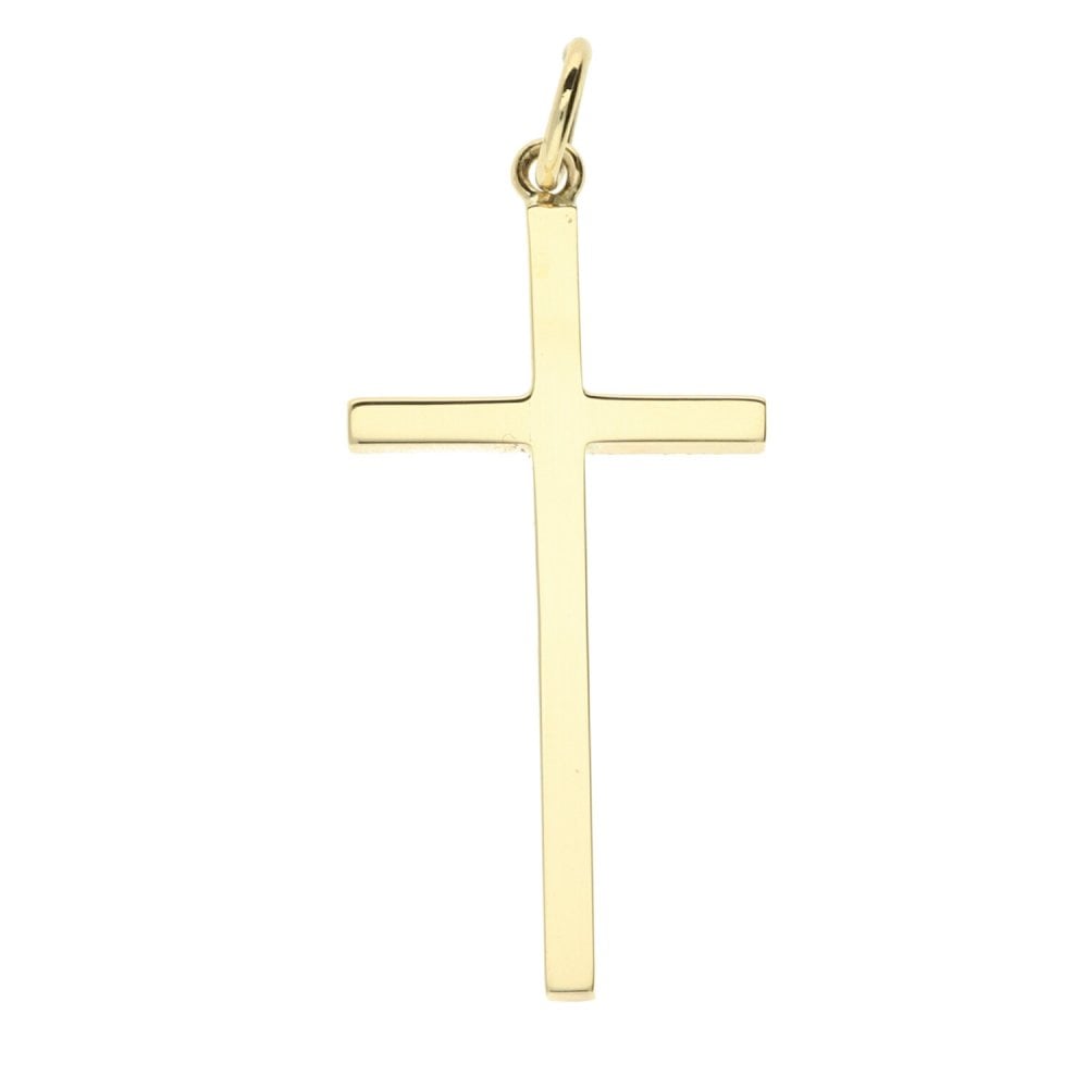 Large 9ct Yellow Gold Patterned Cross - 2.0g