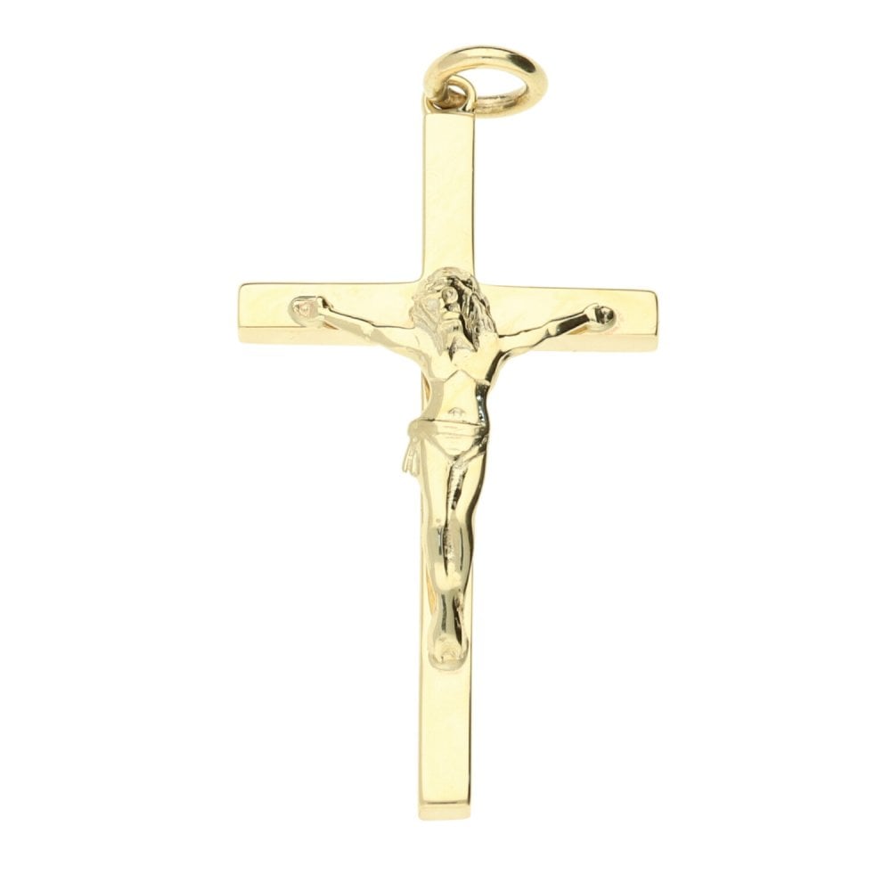 Large 9ct Yellow Gold Crucifix - 6.7g