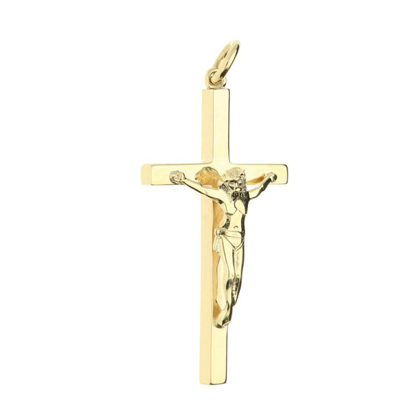 Large 9ct Yellow Gold Crucifix - 6.7g