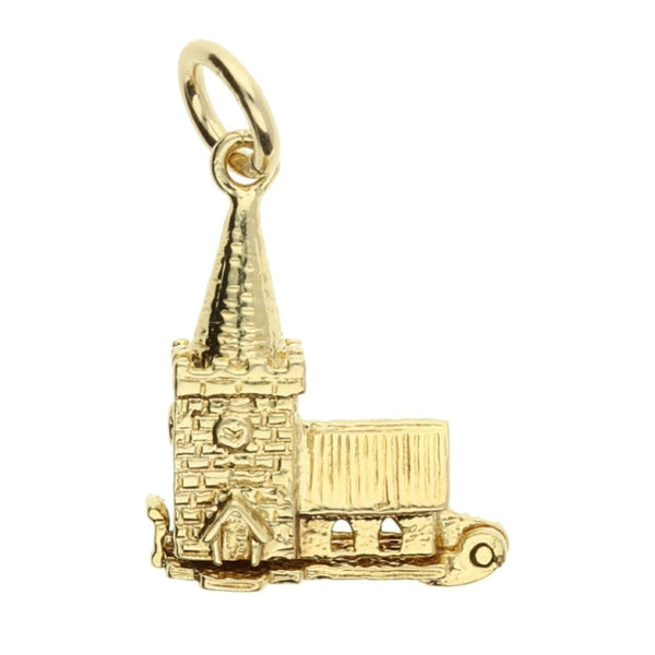 9ct Yellow Gold Chuch Charm - 3.2g
