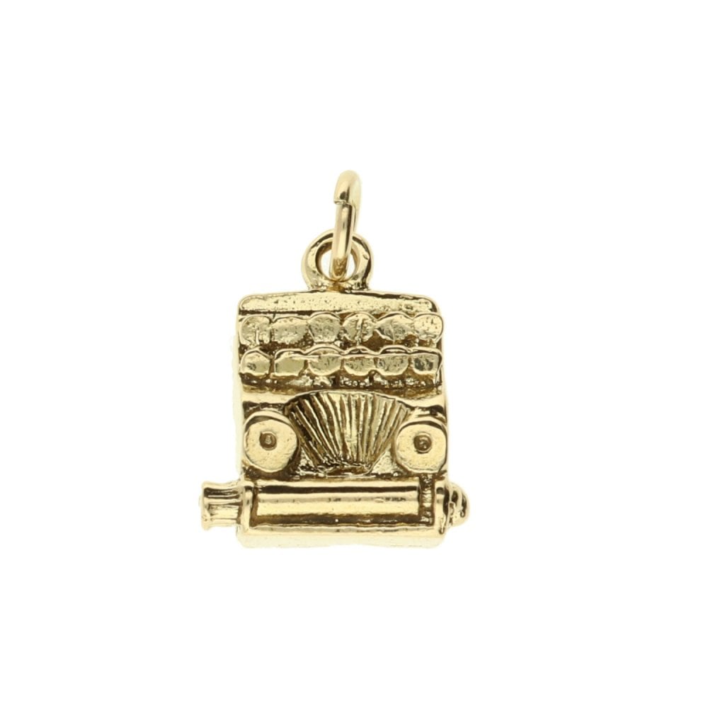 9ct Yellow Gold Typewriter Charm - 3.7g