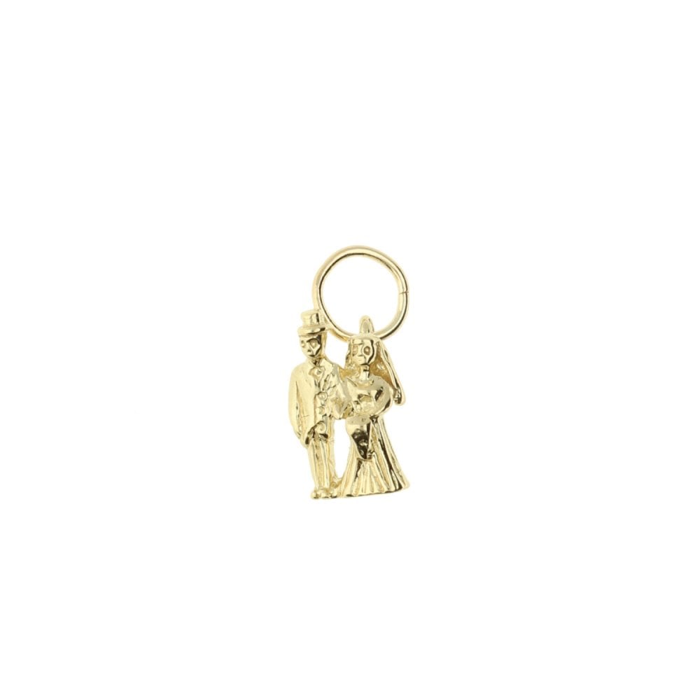 9ct Yellow Gold Bride & Groom Charm - 1.2g