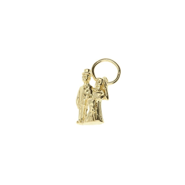 9ct Yellow Gold Bride & Groom Charm - 1.2g