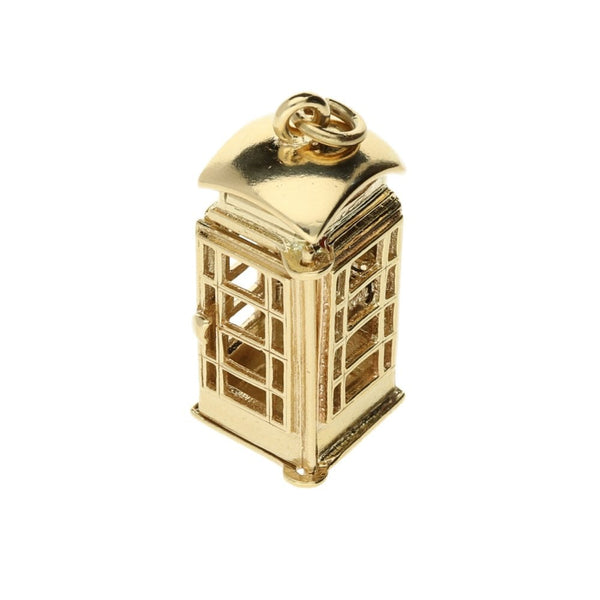 9ct Yellow Gold Telephone Box Charm - 7.7g