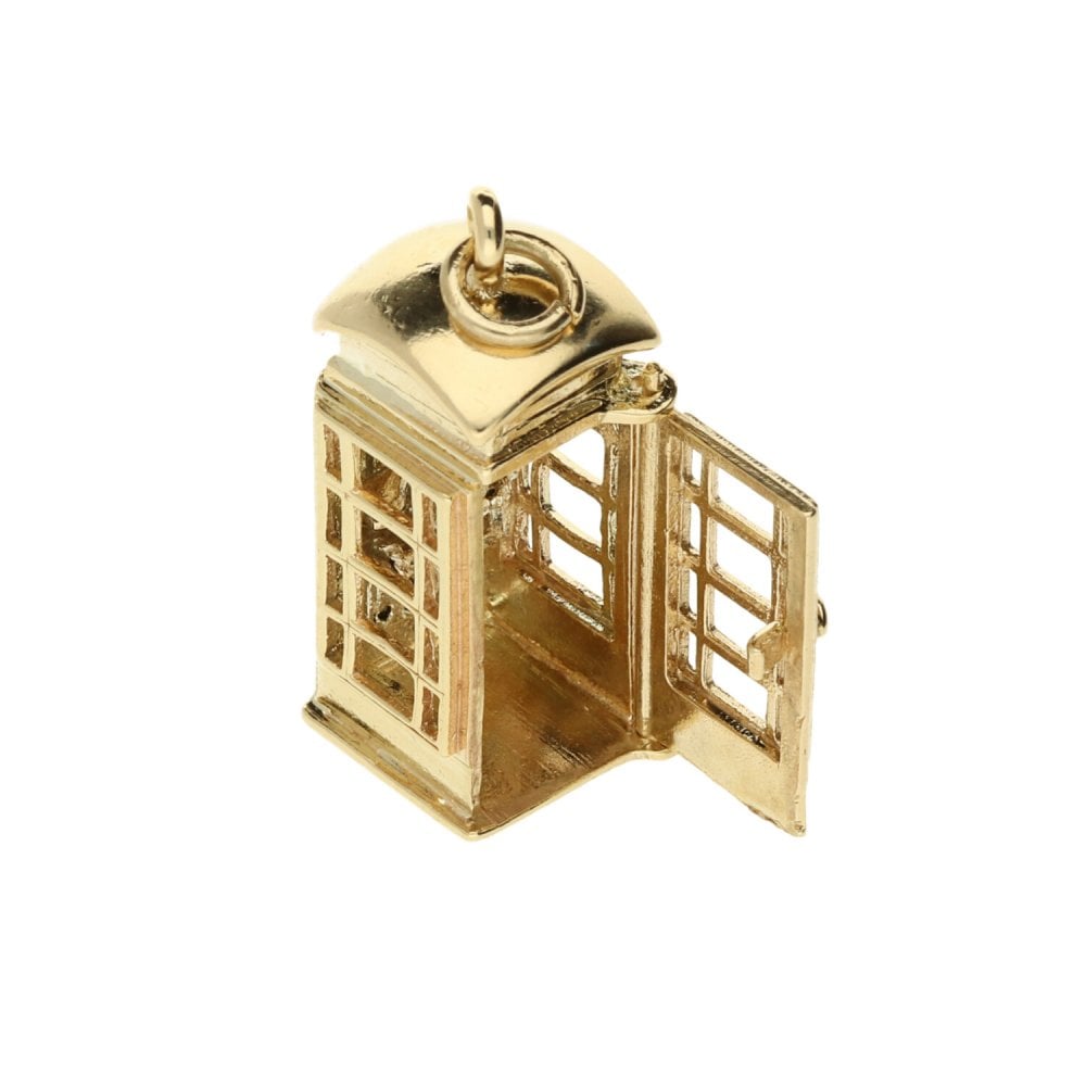 9ct Yellow Gold Telephone Box Charm - 7.7g