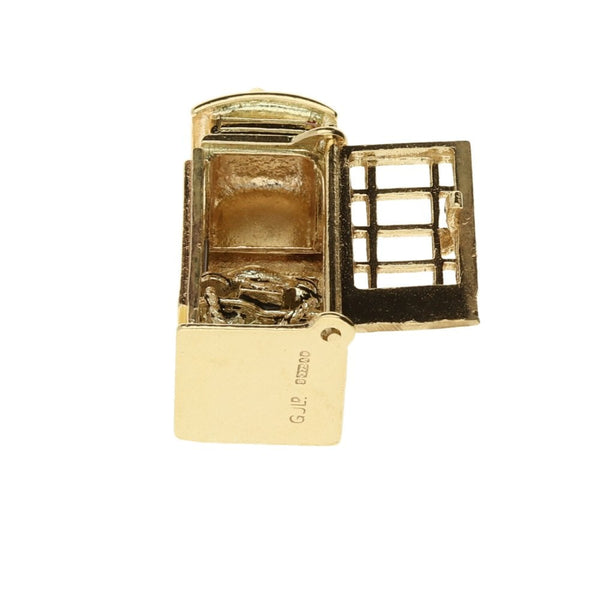 9ct Yellow Gold Telephone Box Charm - 7.7g