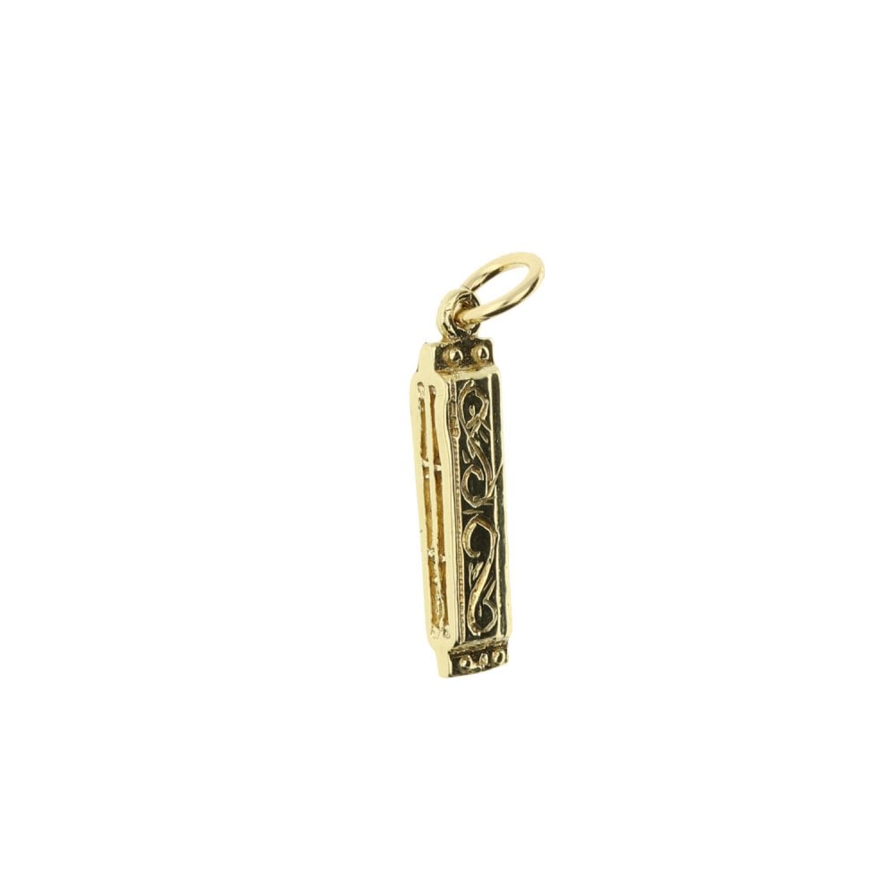 9ct Yellow Gold Harmonica Charm - 2.6g