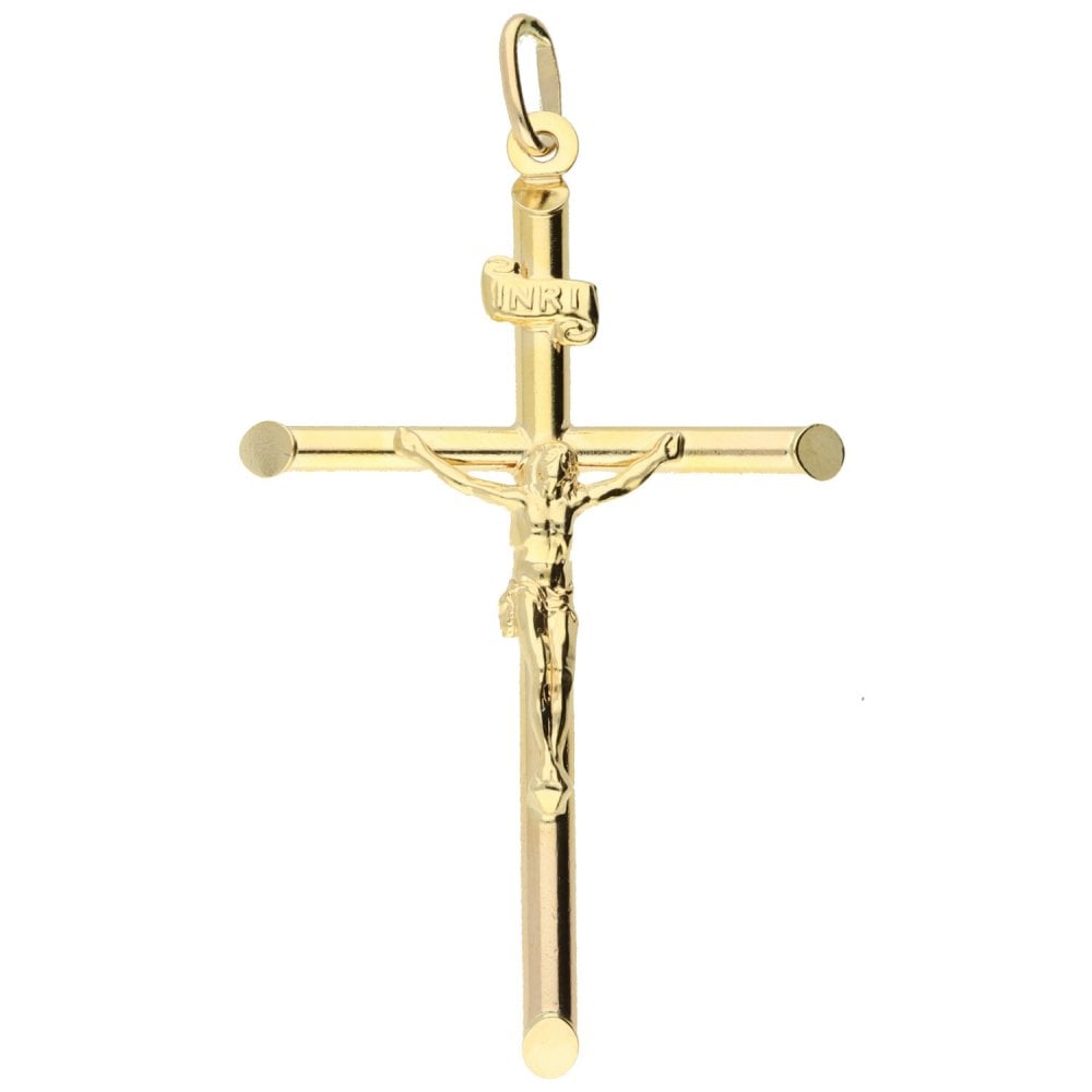 9ct Yellow Gold Hollow Crucifix - 2.3g