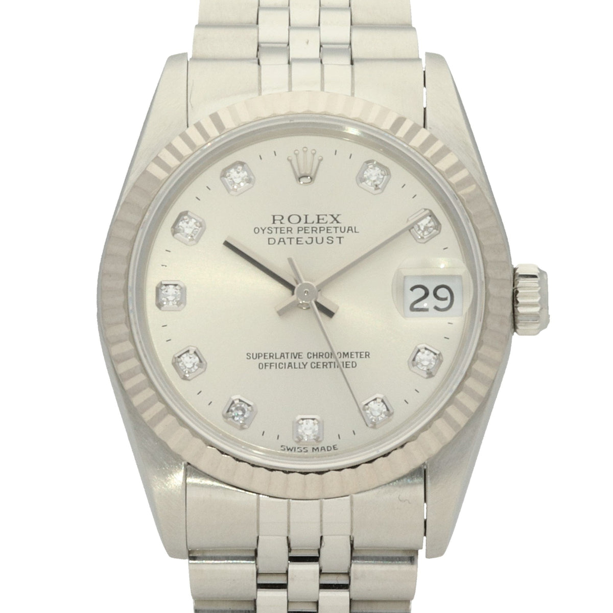 Datejust 68274 - 31mm Mid-Size - Silver Diamond Dial - 1996