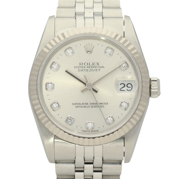 Datejust 68274 - 31mm Mid-Size - Silver Diamond Dial - 1996