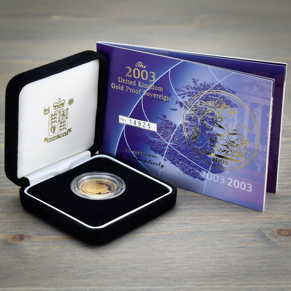 22ct Gold 2003 Proof-Set Full Sovereign Coin