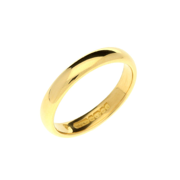 22ct Gold D-Shape Wedding Ring - 5.8g
