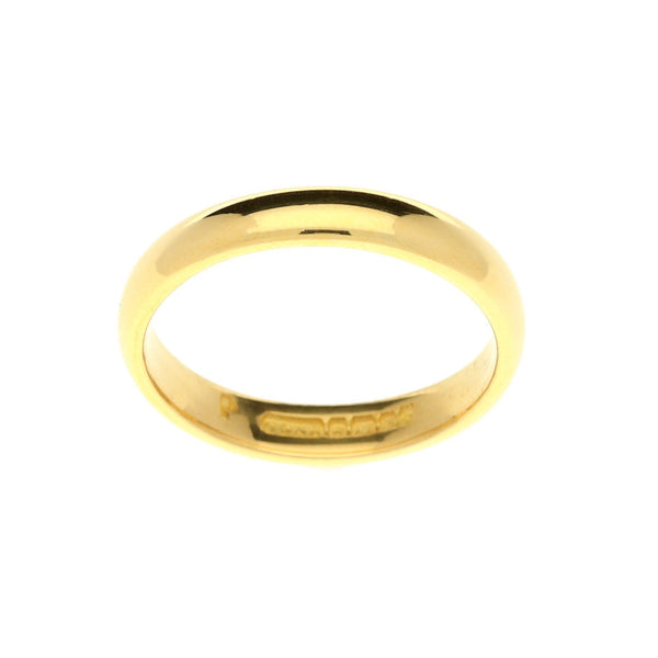 22ct Gold D-Shape Wedding Ring - 5.8g