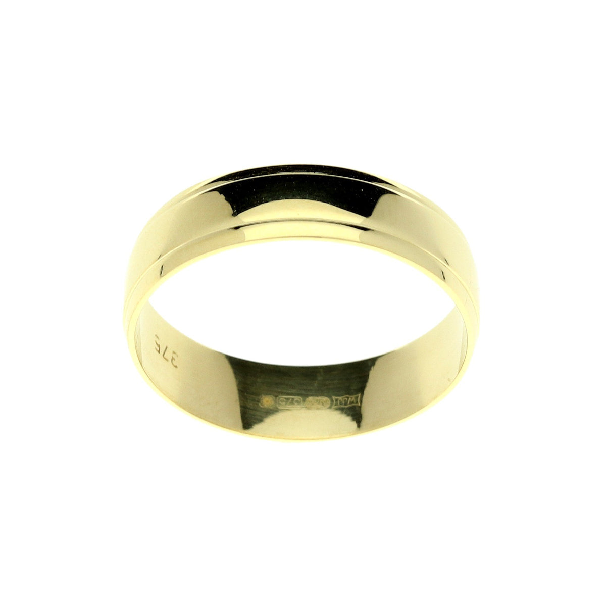 9ct Yellow Gold 5mm Patterned D-Shape Wedding Ring - 2.8g