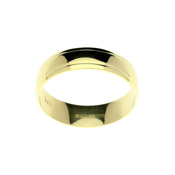 9ct Yellow Gold 5mm Patterned D-Shape Wedding Ring - 2.8g