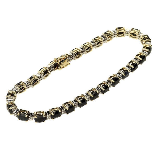 9ct Yellow-Gold Sapphire & Diamond Bracelet