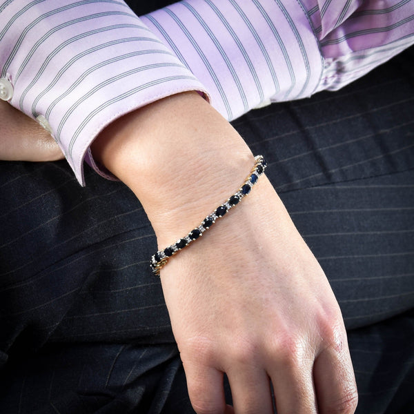 9ct Yellow-Gold Sapphire & Diamond Bracelet