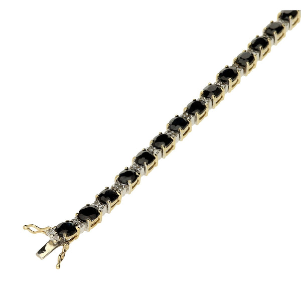 9ct Yellow-Gold Sapphire & Diamond Bracelet