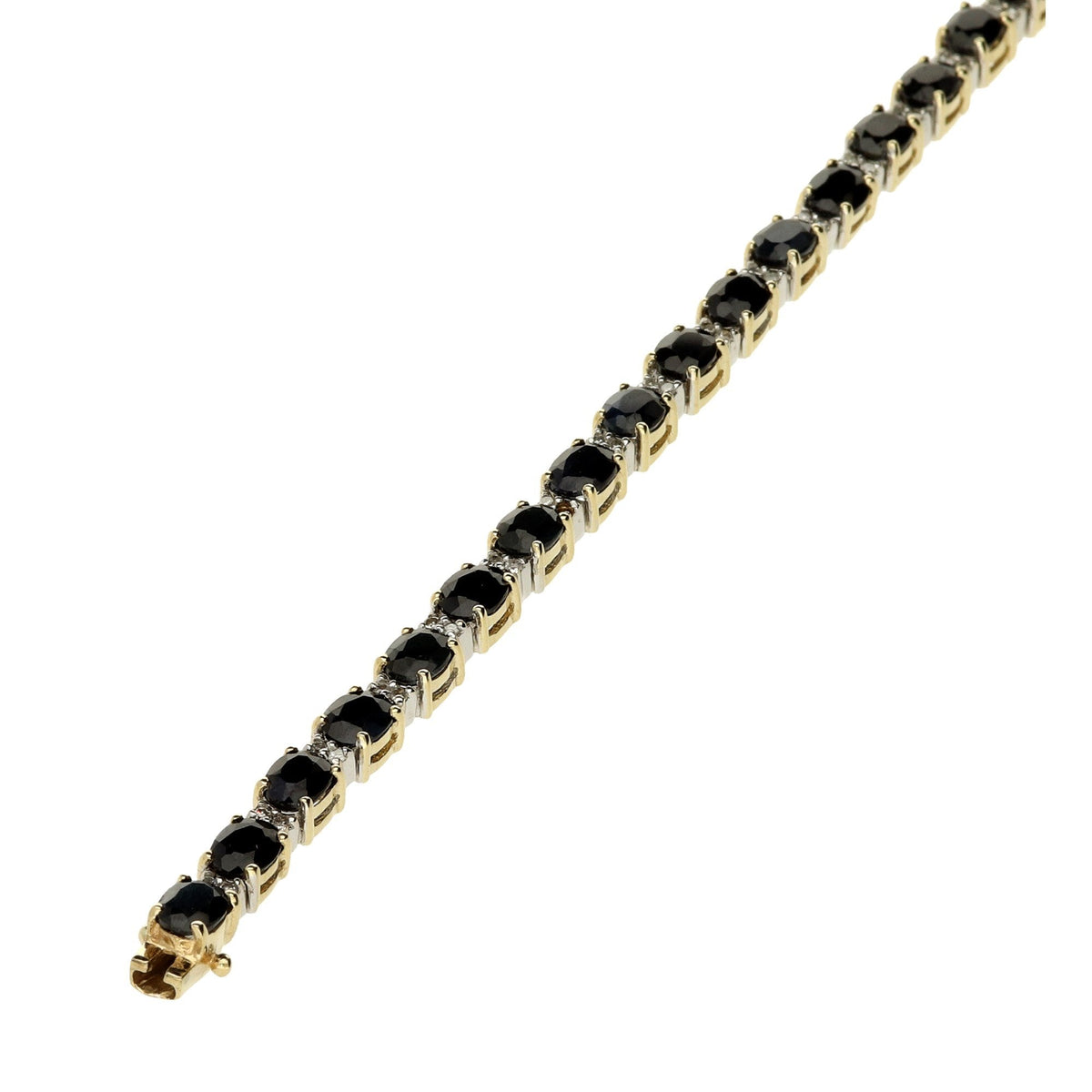 9ct Yellow-Gold Sapphire & Diamond Bracelet