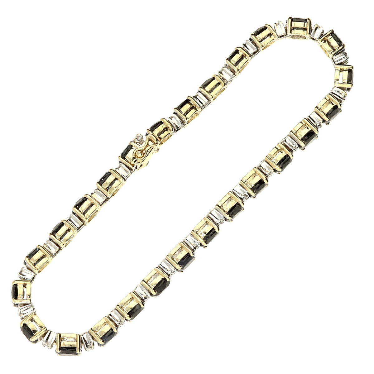 9ct Yellow-Gold Sapphire & Diamond Bracelet