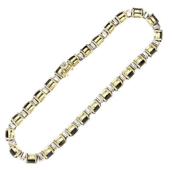 9ct Yellow-Gold Sapphire & Diamond Bracelet