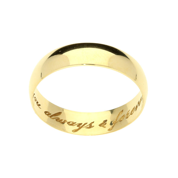 18ct Yellow Gold Polished Wedding Ring - 6mm - 5.20g