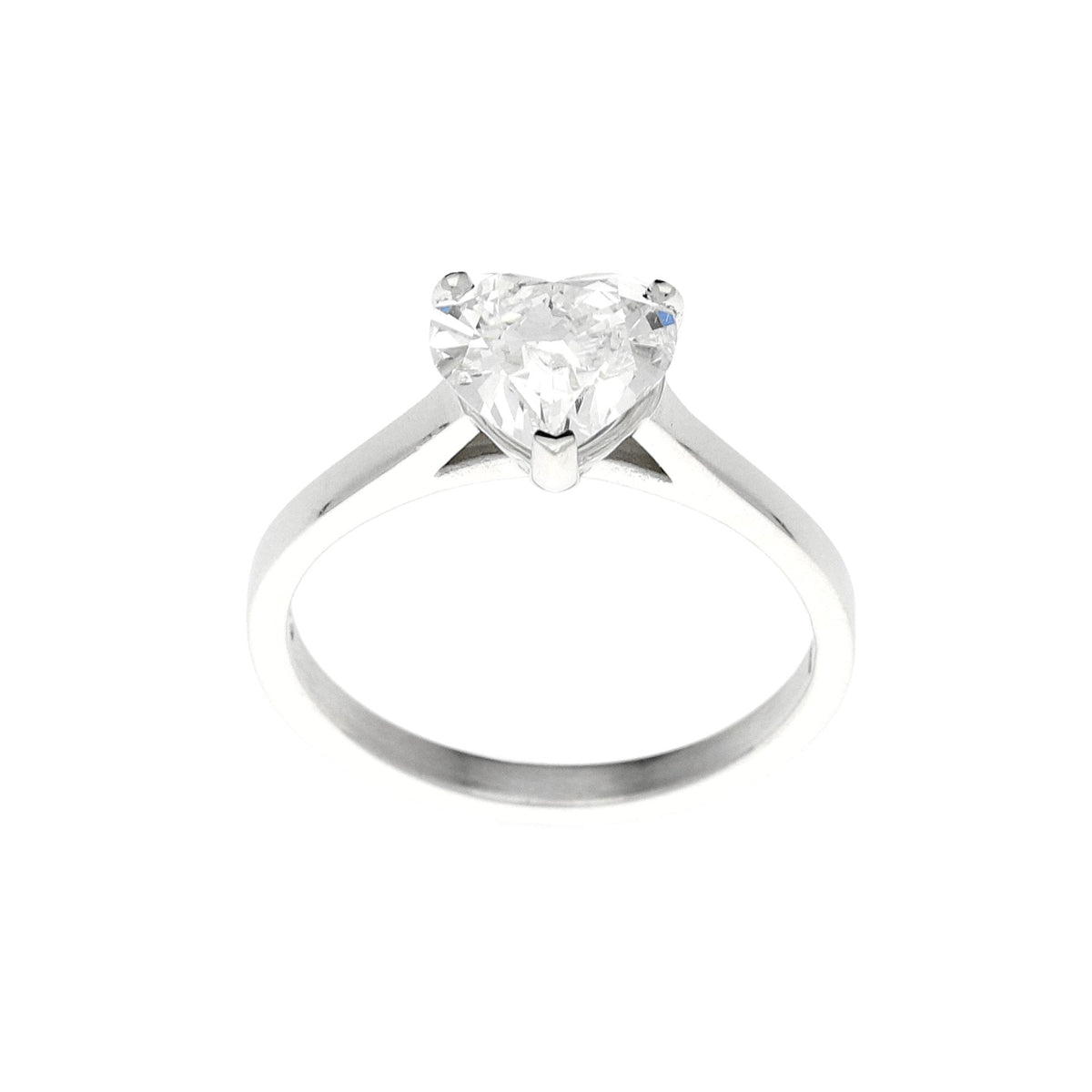 18ct White Gold  Heart Cut Diamond Engagement Ring - 1.21ct