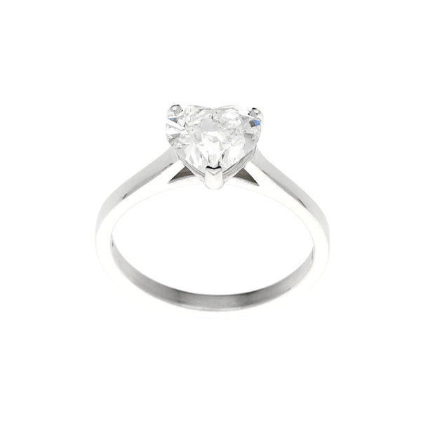 18ct White Gold  Heart Cut Diamond Engagement Ring - 1.21ct