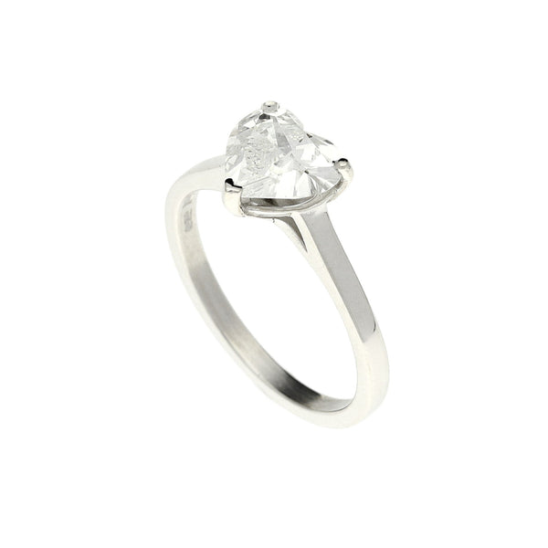 18ct White Gold  Heart Cut Diamond Engagement Ring - 1.21ct