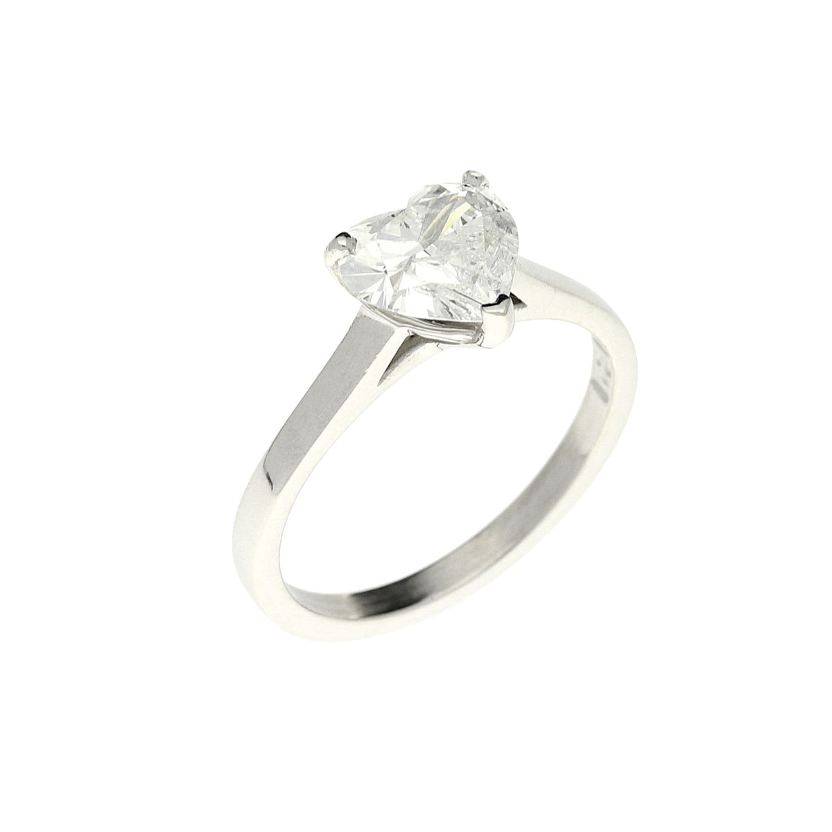 18ct White Gold  Heart Cut Diamond Engagement Ring - 1.21ct
