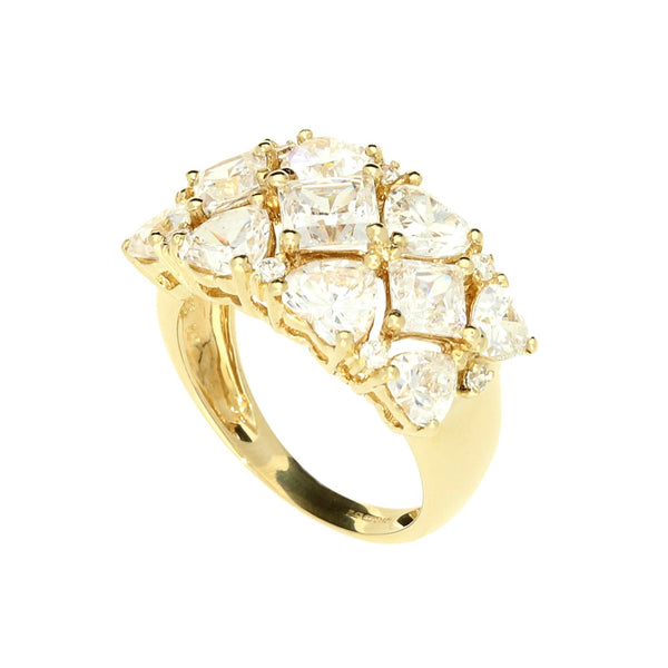 14ct Yellow Gold Fancy Cubic Zirconia Ring - 5.2g