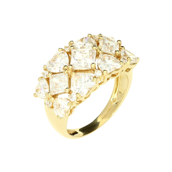 14ct Yellow Gold Fancy Cubic Zirconia Ring - 5.2g