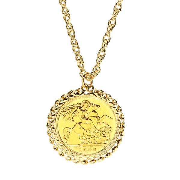 1906 Half Sovereign Pendant & Chain - 10.6g