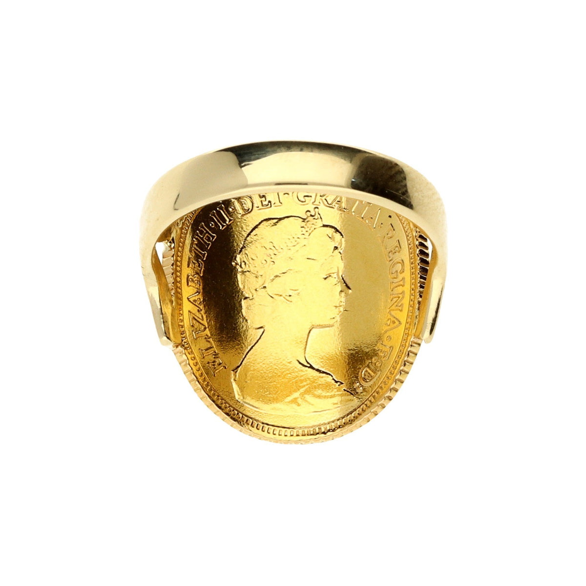1982 Bent Over Half-Sovereign Ring - 5.6g