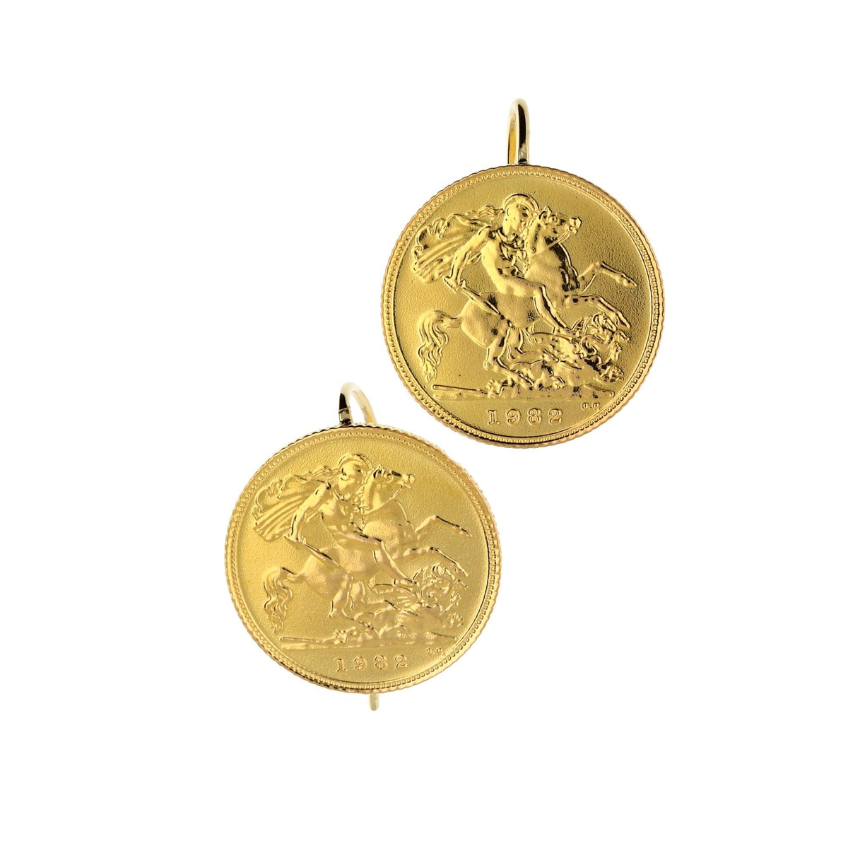 1982 Half-Sovereign Earrings - 8.6g