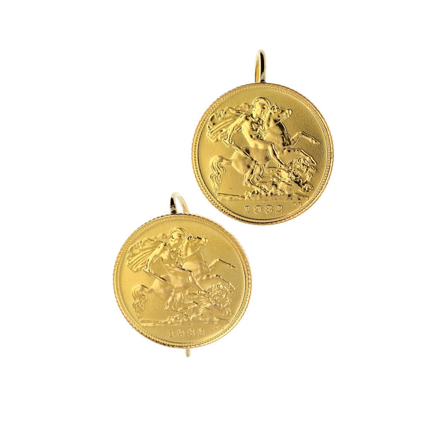 1982 Half-Sovereign Earrings - 8.6g
