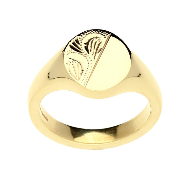 9ct Yellow Gold Heavy Signet Ring - 11.8g