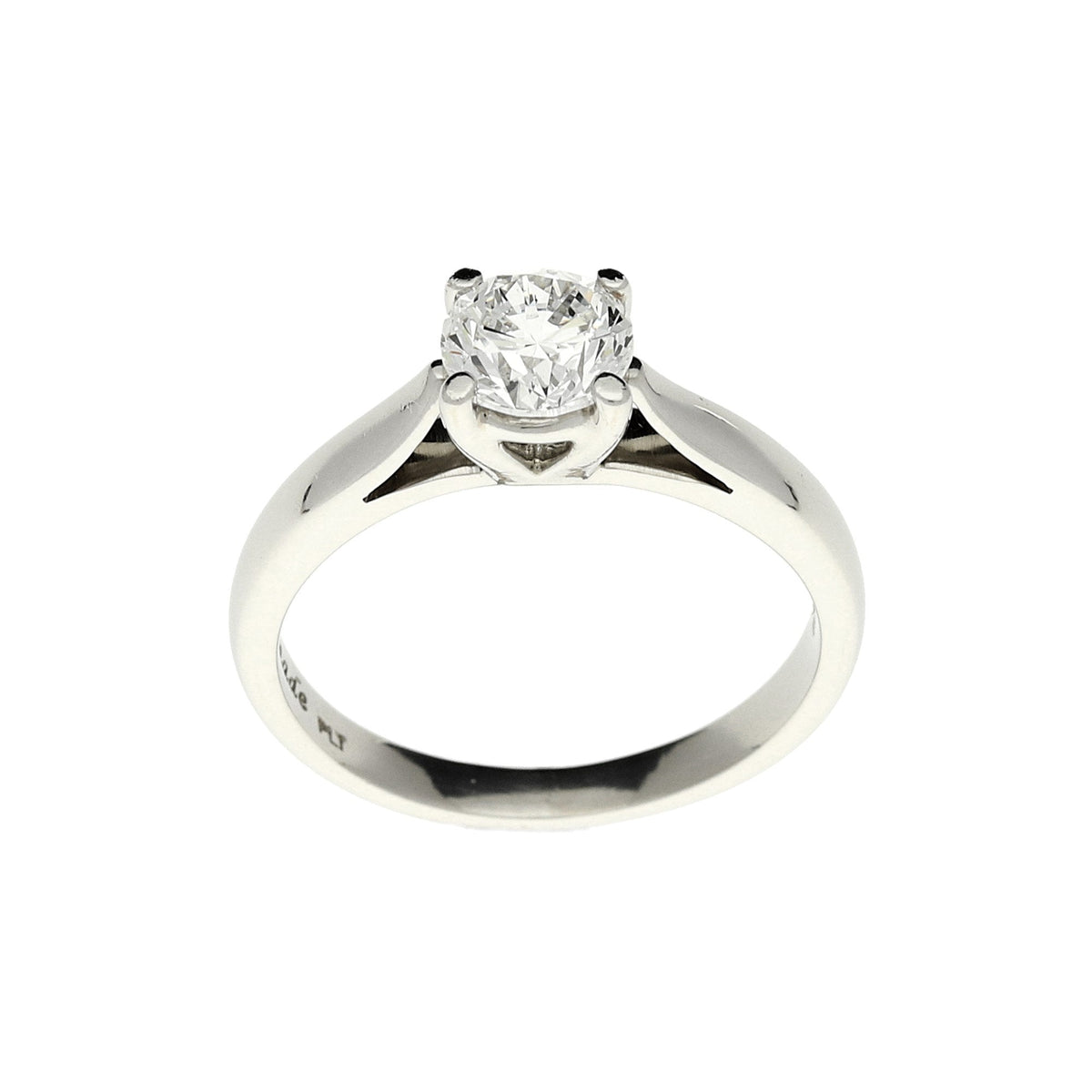 Platinum Engagement Ring - Certified Diamond - 0.90ct