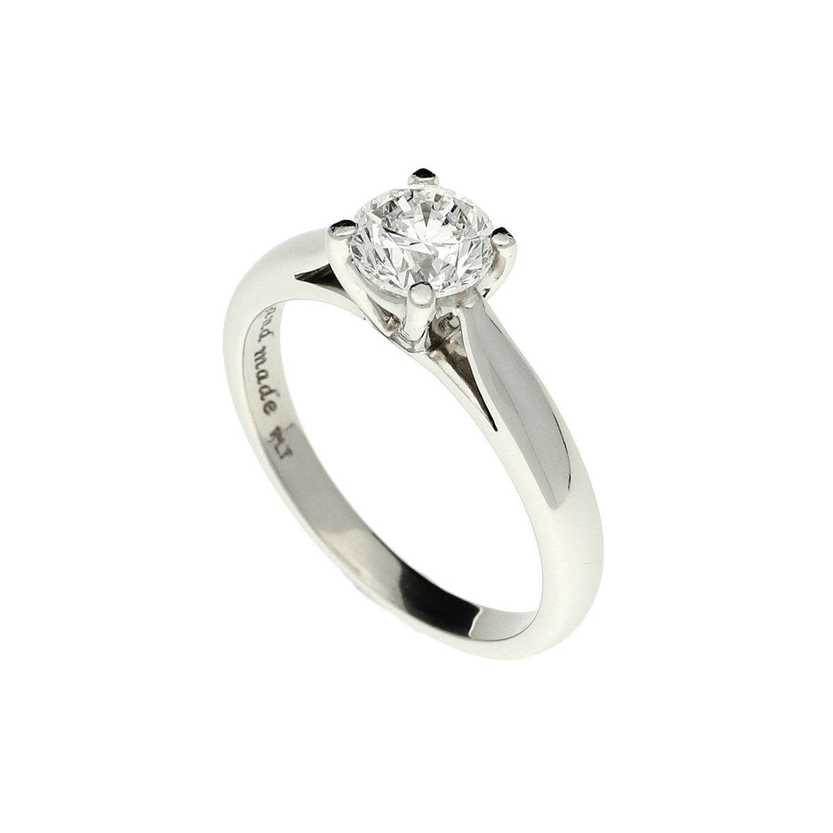 Platinum Engagement Ring - Certified Diamond - 0.90ct