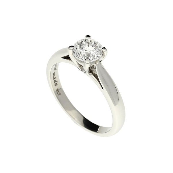 Platinum Engagement Ring - Certified Diamond - 0.90ct