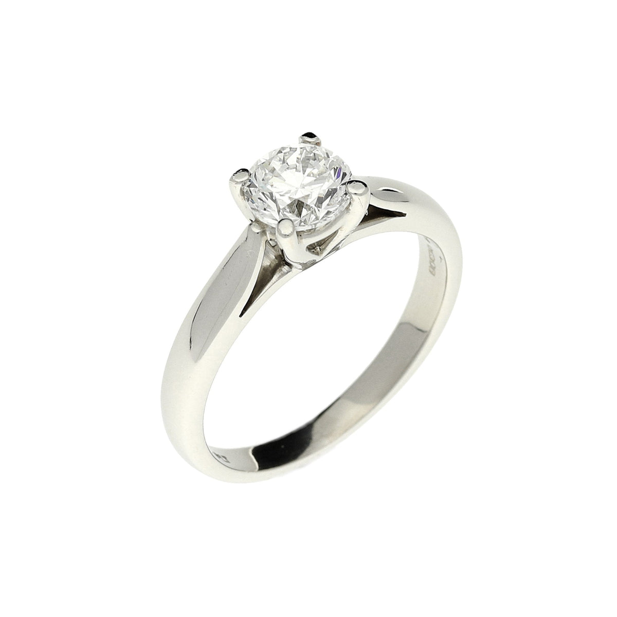 Platinum Engagement Ring - Certified Diamond - 0.90ct