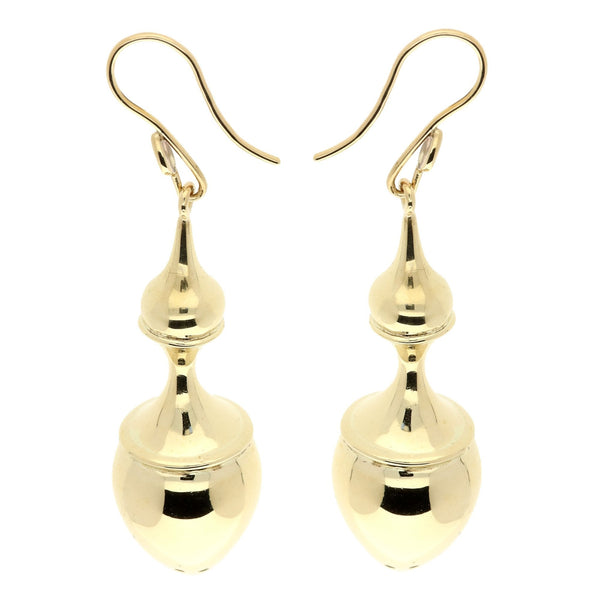 9ct Yellow Gold Very Heavy Drop Earrings - 20.6g