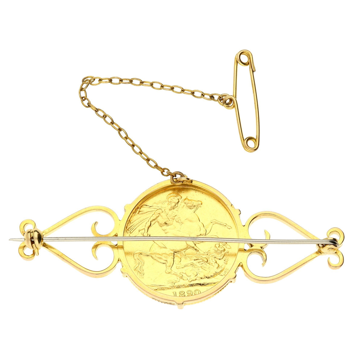 1890 Full-Sovereign Gold Brooch - 13.2g