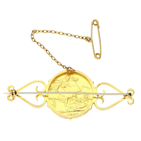 1890 Full-Sovereign Gold Brooch - 13.2g