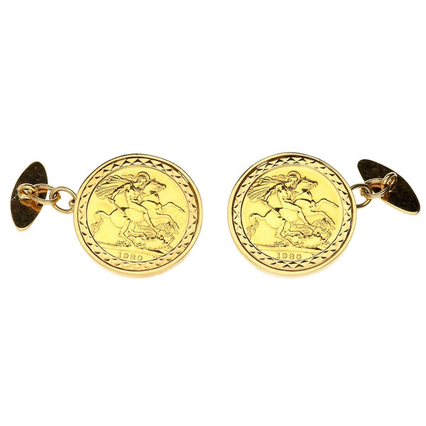 1980 Gold Sovereign Cufflinks - 26.7g