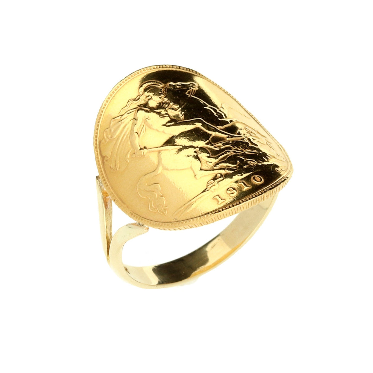 1910 Bent-Over Half Sovereign Ring - 6.10g