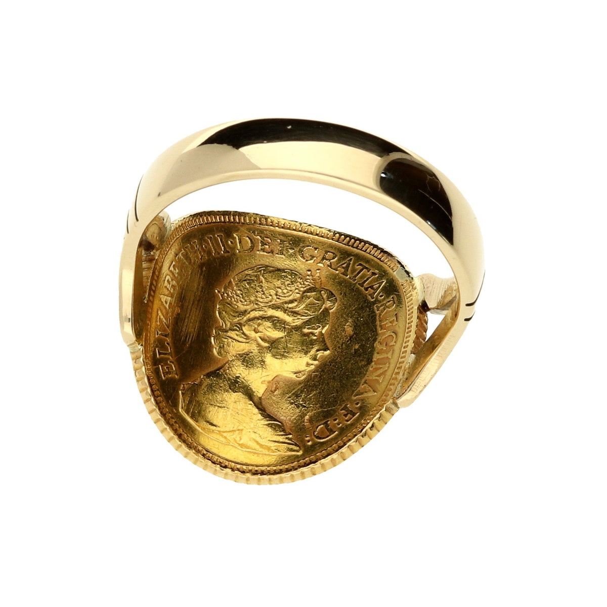 1982 Bent-Over Half Sovereign Ring - 6.20g